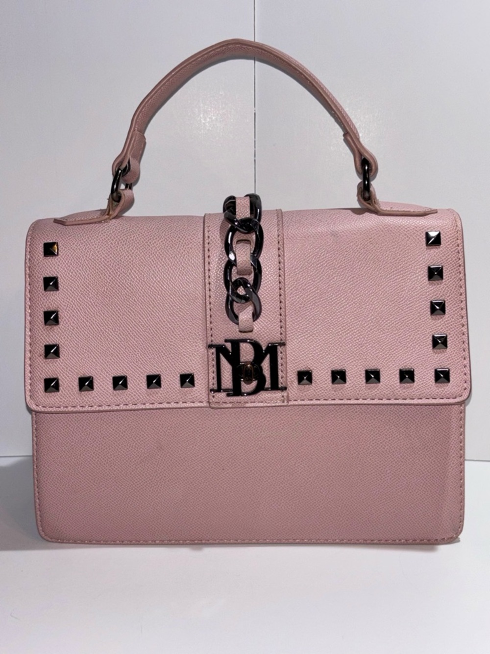 Top Handle Crossbody Satchel Studded Badgley Mischka Pink